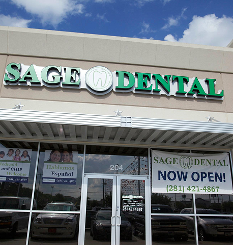 Sage Dental storefront in Baytown